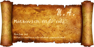 Matkovich Aténé névjegykártya